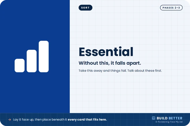 Build Better Sort card: Essential